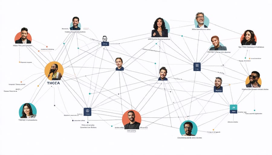 Diagram showcasing THCA's connections with media and cultural institutions in Canada